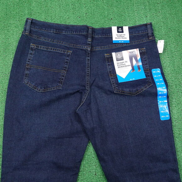 NWT MEMBER'S MARK STRAIGHT FIT PREMIUM STRETCH DENIM JEANS MENS 38X30 NEW! - Picture 8 of 10